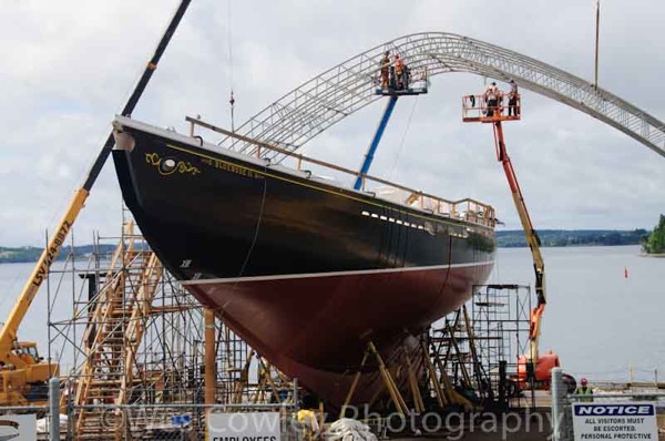 Bluenose II under rebuild