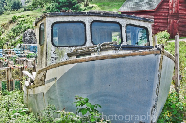 Beached lobster boat