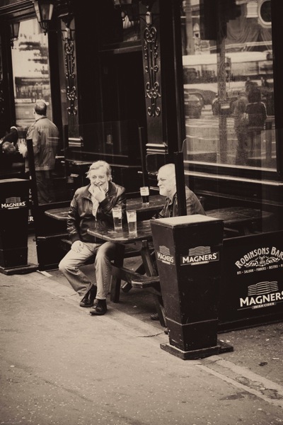 Having a pint in Belfast