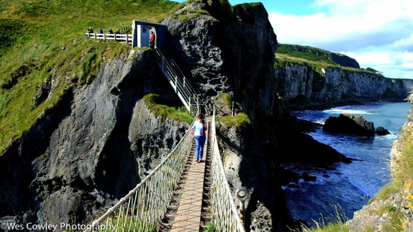 Gina on rope bridge