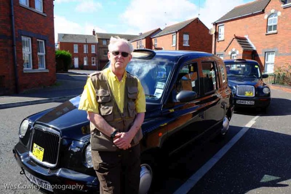 Old man on taxi