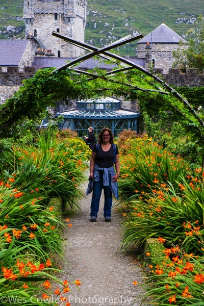 Jeannie tiptoing through the gardens